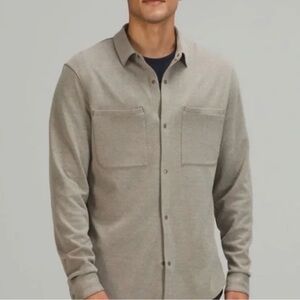 lululemon athletica Brownish Gray Soft Knit Overshirt Button Up
